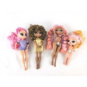 Lot of 4 MGA LOL Surprise OMG Dolls Royal Bee Ivy Winks Sashay Pink Mega Runway